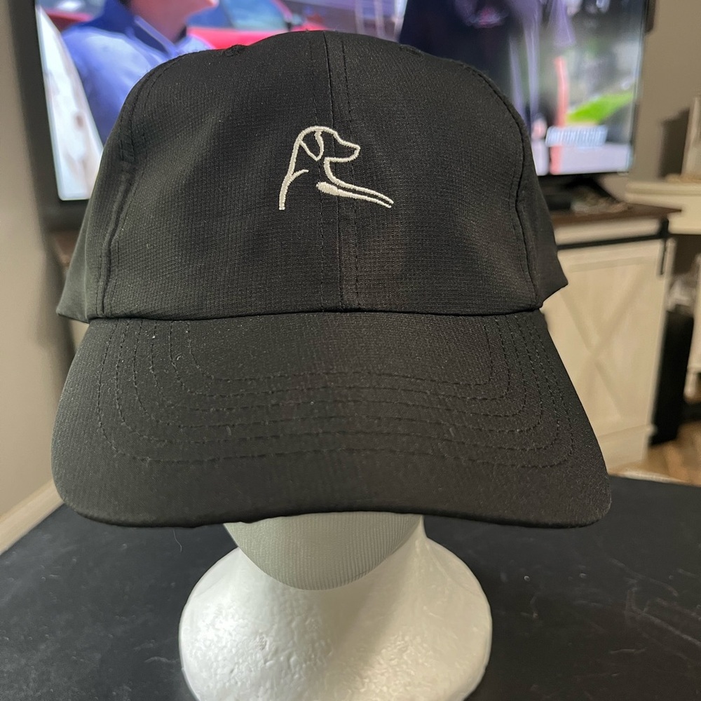 Rhoback Crave Performance Golf Cap Black Poly White Stitch Logo Adult Strapback